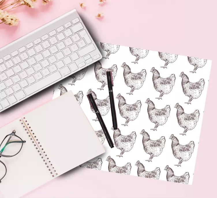 Alfombrilla ratón textura gallinas repetidas - TenVinilo