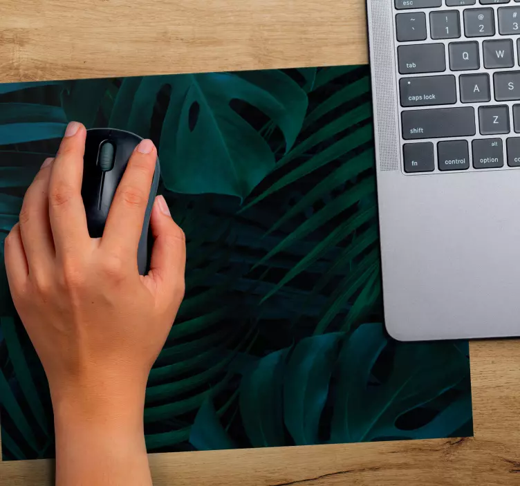 Alfombrilla ratón textura hoja tropical - TenVinilo