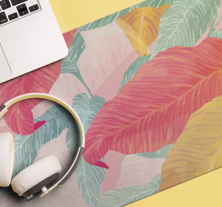 Alfombrilla ratón textura hojas tropicales - TenVinilo