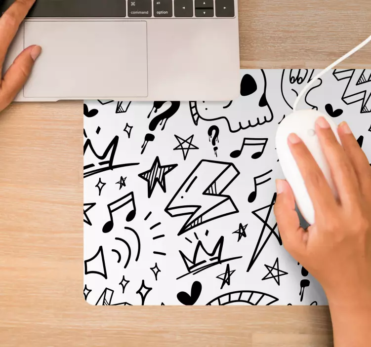 Alfombrilla ratón textura Íconos musicales estilizados - TenVinilo