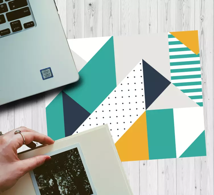 Alfombrilla ratón textura juego de colores geométrico - TenVinilo