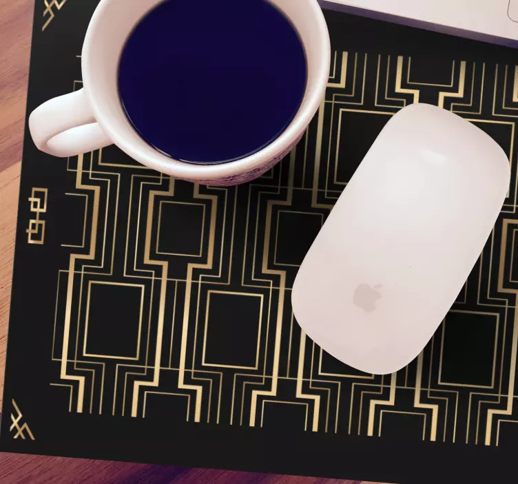 Alfombrilla ratón textura líneas geométricas doradas - TenVinilo