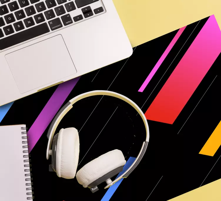 Alfombrilla ratón textura líneas geométricas vibrantes - TenVinilo