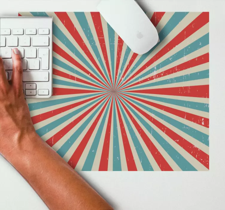 Alfombrilla ratón textura líneas radiantes retro - TenVinilo