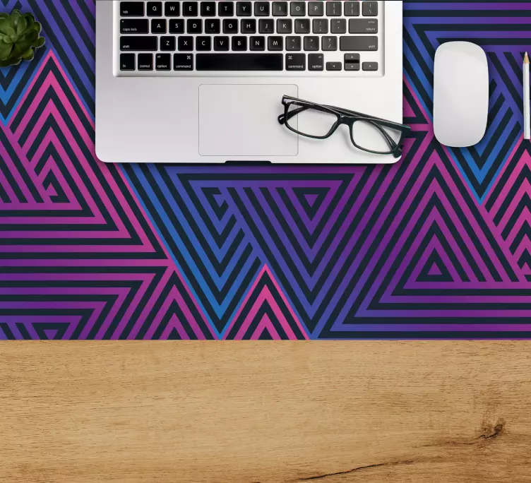 Alfombrilla ratón textura líneas triangulares vibrantes - TenVinilo