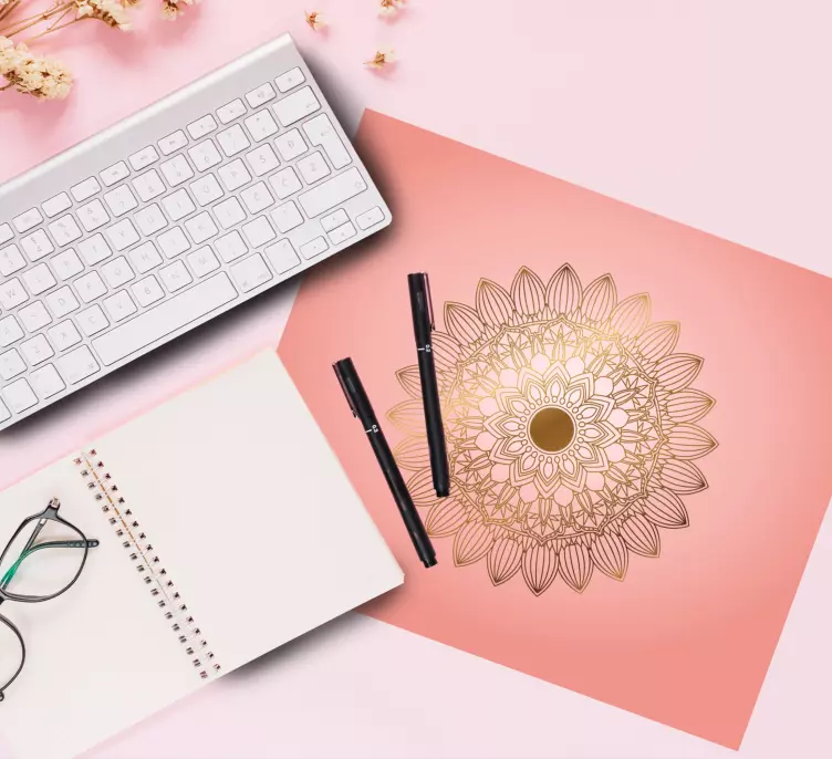 Alfombrilla ratón textura mandala floral elegante - TenVinilo