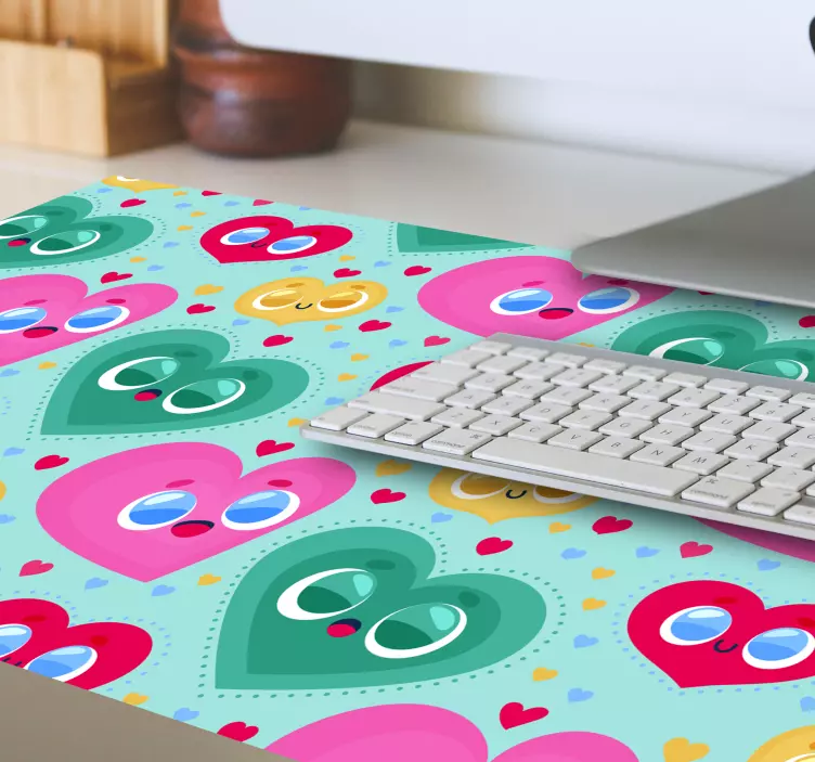 Alfombrilla ratón textura motivo de corazones coloridos - TenVinilo