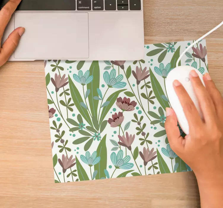 Alfombrilla ratón textura motivo de hojas florales - TenVinilo