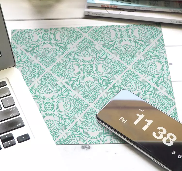 Alfombrilla ratón textura motivo de hojas geométricas - TenVinilo