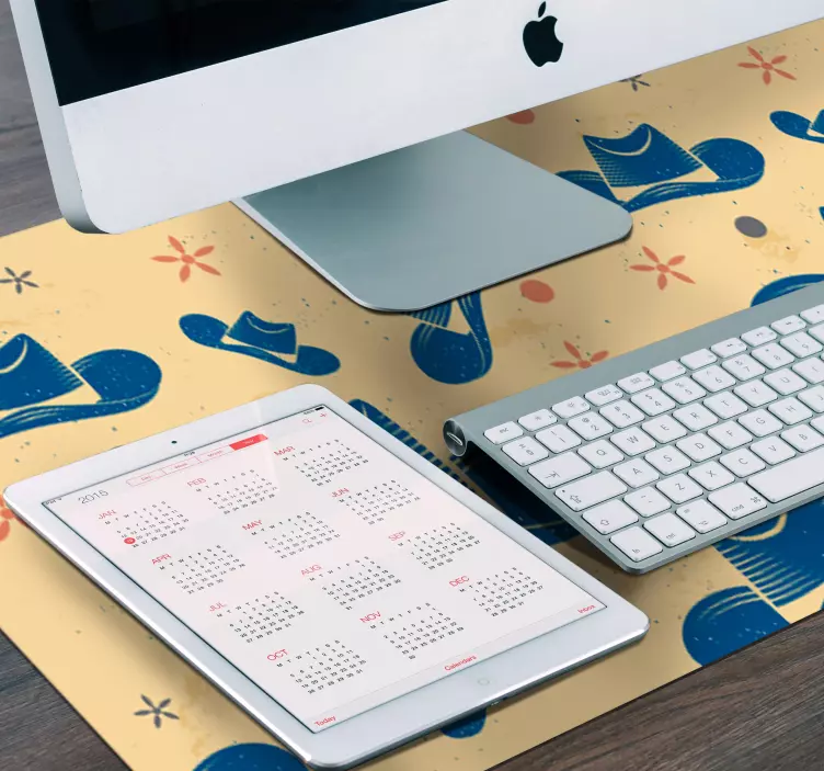 Alfombrilla ratón textura motivo de sombrero de vaquero - TenVinilo