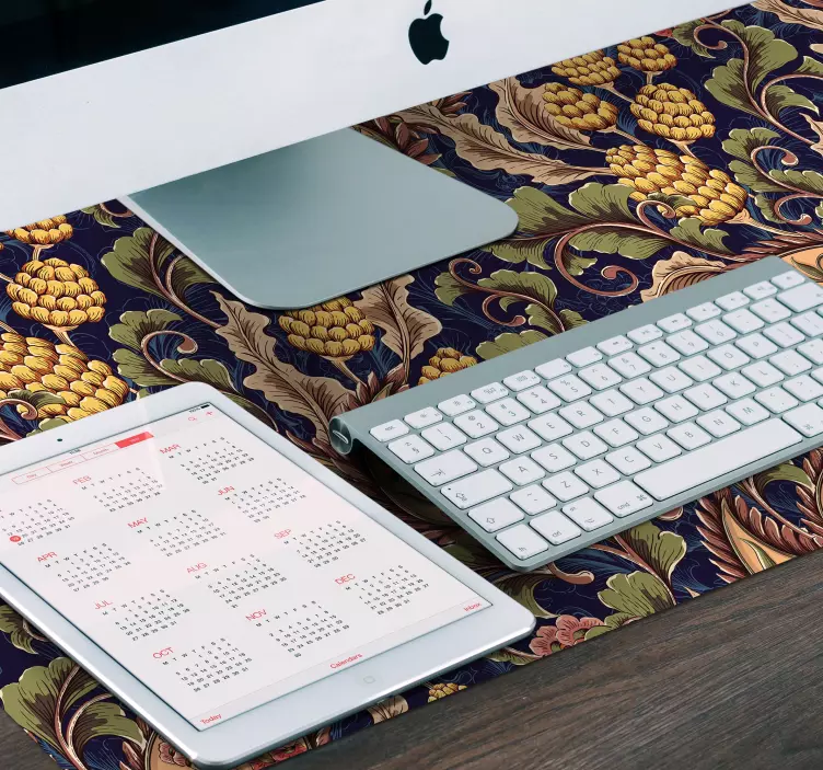 Alfombrilla ratón textura motivo floral de uva - TenVinilo