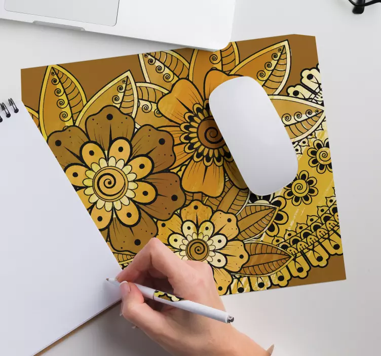 Alfombrilla ratón textura motivo floral en espiral - TenVinilo