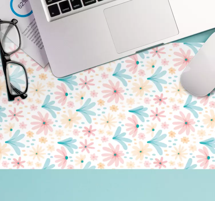 Alfombrilla ratón textura motivo floral pastel - TenVinilo