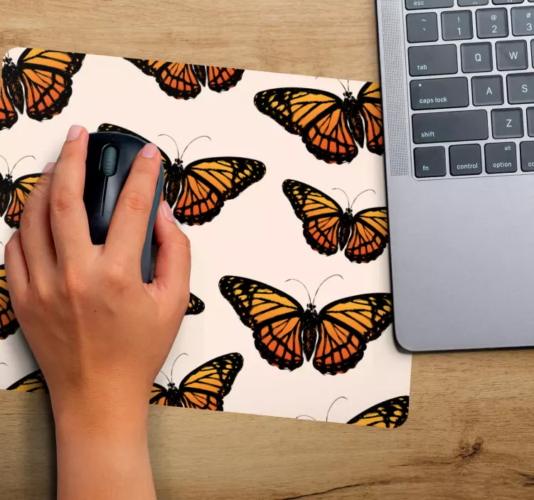 Alfombrilla ratón textura motivo mariposas vibrantes - TenVinilo