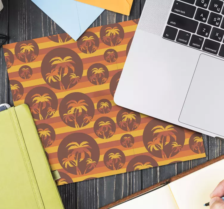 Alfombrilla ratón textura motivo retro de palmas - TenVinilo