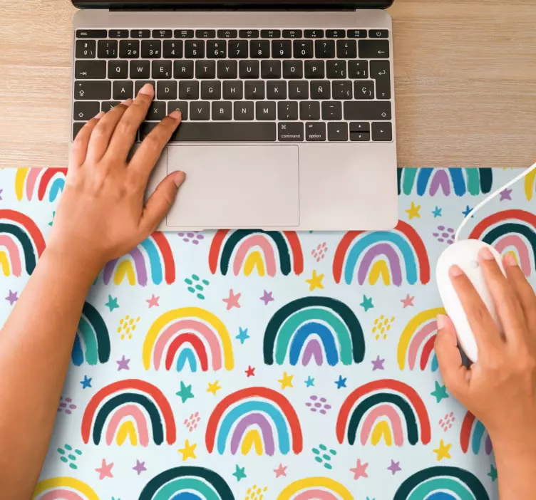 Alfombrilla ratón textura motivos de arcoíris coloridos - TenVinilo