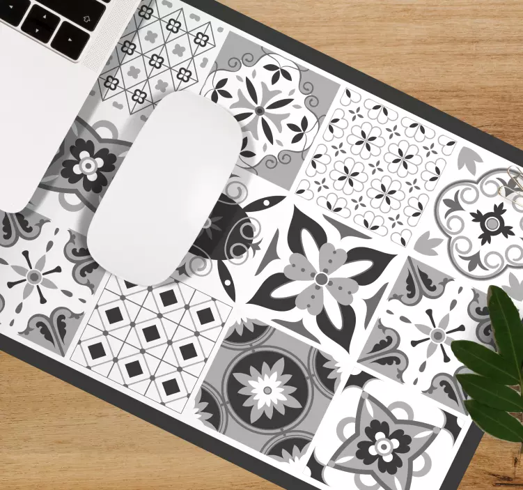 Alfombrilla ratón textura motivos florales geométricos - TenVinilo