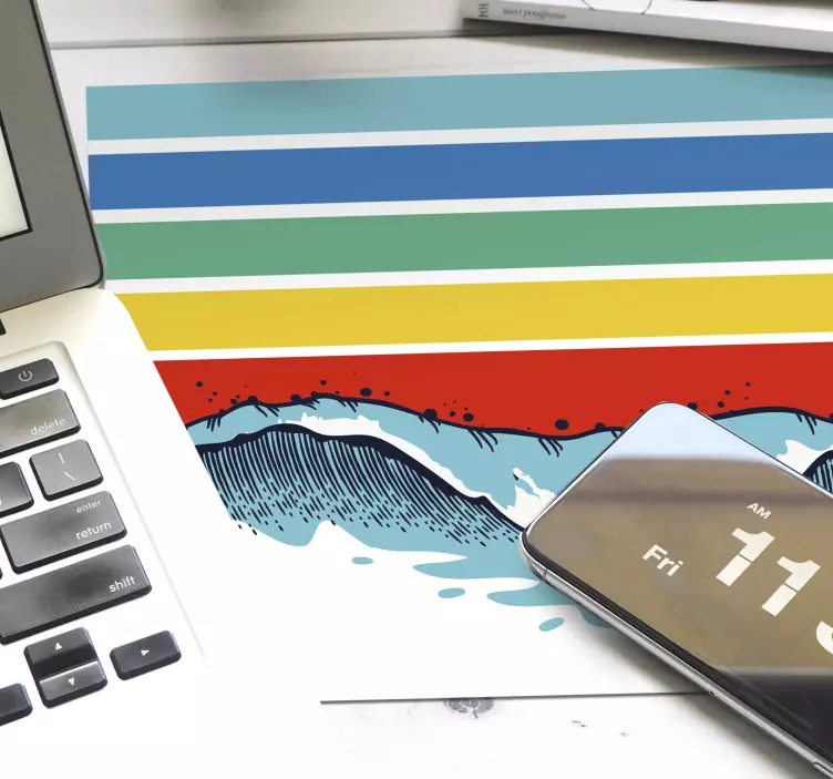 Alfombrilla ratón textura olas y rayas - TenVinilo