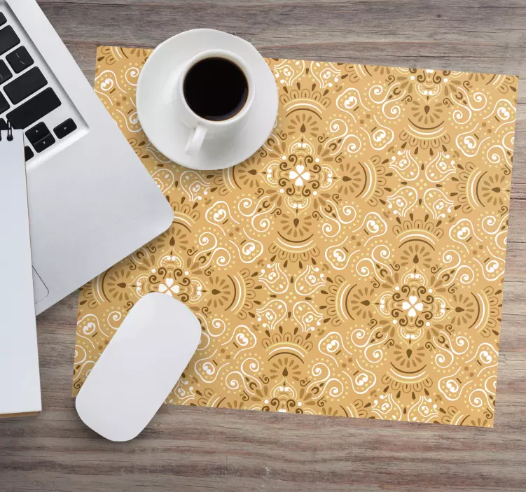 Alfombrilla ratón textura ornamento floral elaborado - TenVinilo
