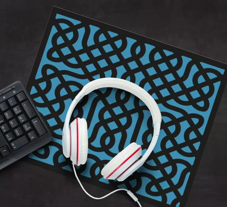 Alfombrilla ratón textura patrón azul intrincado - TenVinilo