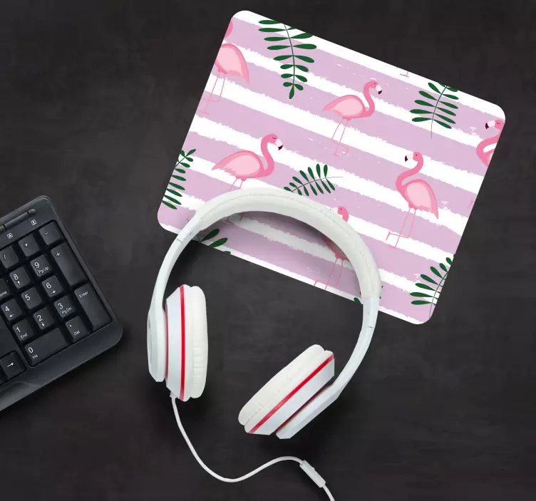 Alfombrilla ratón textura patrón de hoja de flamenco - TenVinilo