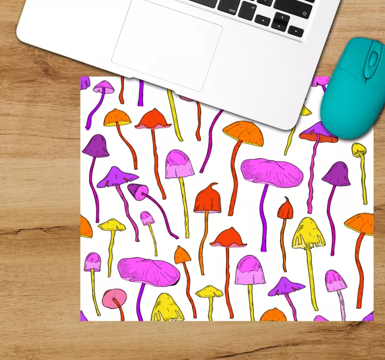 Alfombrilla ratón textura patrón de setas coloridas - TenVinilo