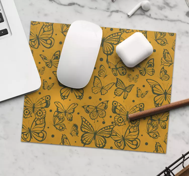 Alfombrilla ratón textura patrón mariposa - TenVinilo