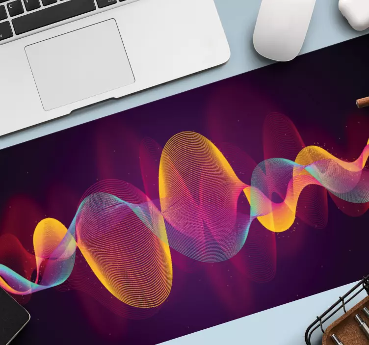 Alfombrilla ratón textura patrones de olas vibrantes - TenVinilo