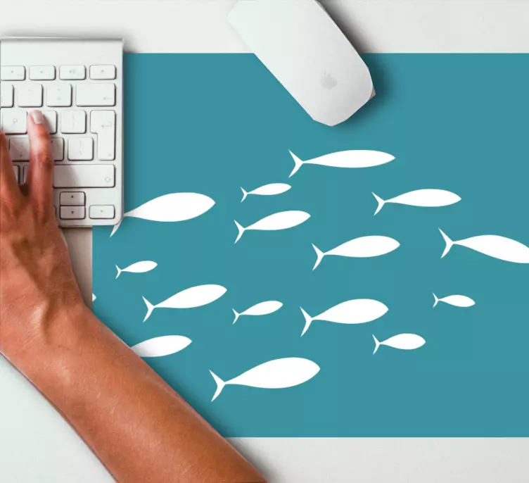 Alfombrilla ratón textura patrones de peces nadando - TenVinilo