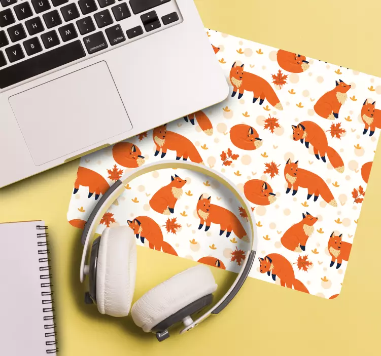 Alfombrilla ratón textura patrones de zorro juguetón - TenVinilo