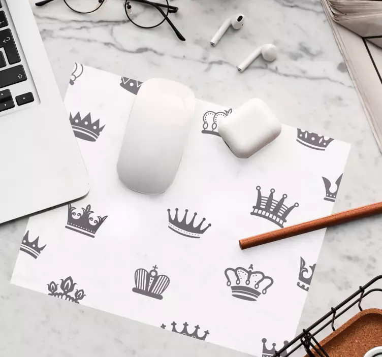 Alfombrilla ratón textura puntos con patrón de corona - TenVinilo