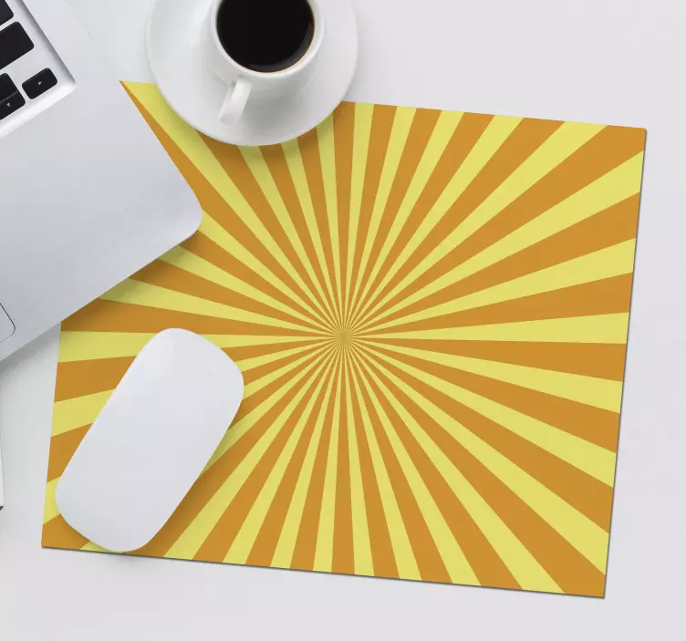 Alfombrilla ratón textura rayas amarillas radiales - TenVinilo