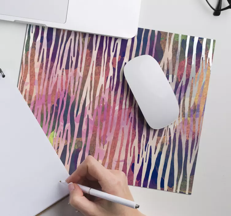 Alfombrilla ratón textura rayas coloridas - TenVinilo