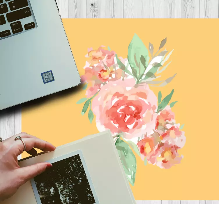 Alfombrilla ratón textura salpicadura floral - TenVinilo