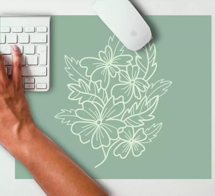 Alfombrilla ratón textura símbolo de hoja floral - TenVinilo