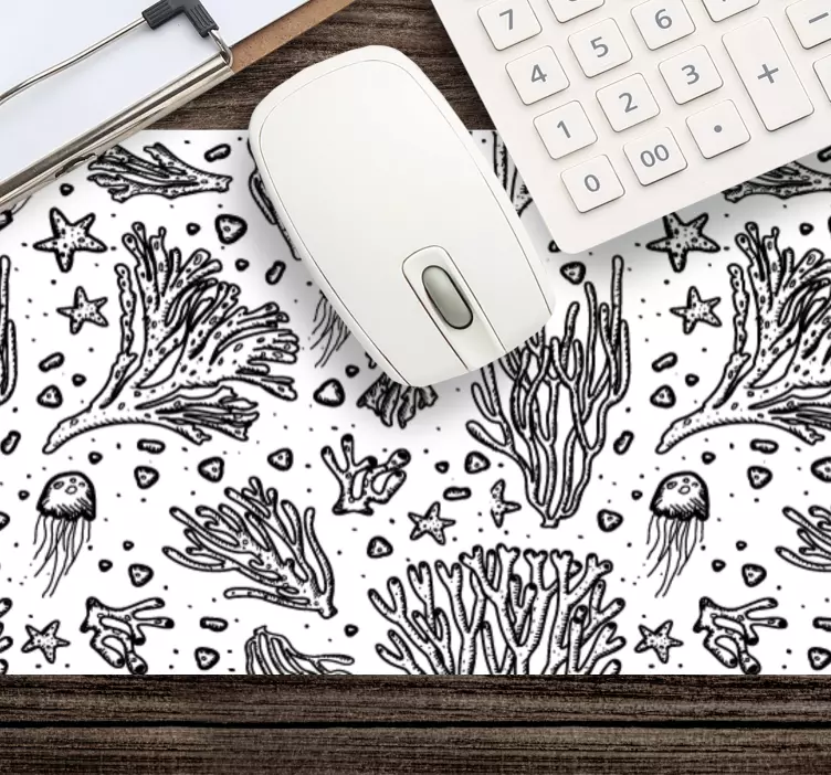 Alfombrilla ratón textura vida marina coral - TenVinilo