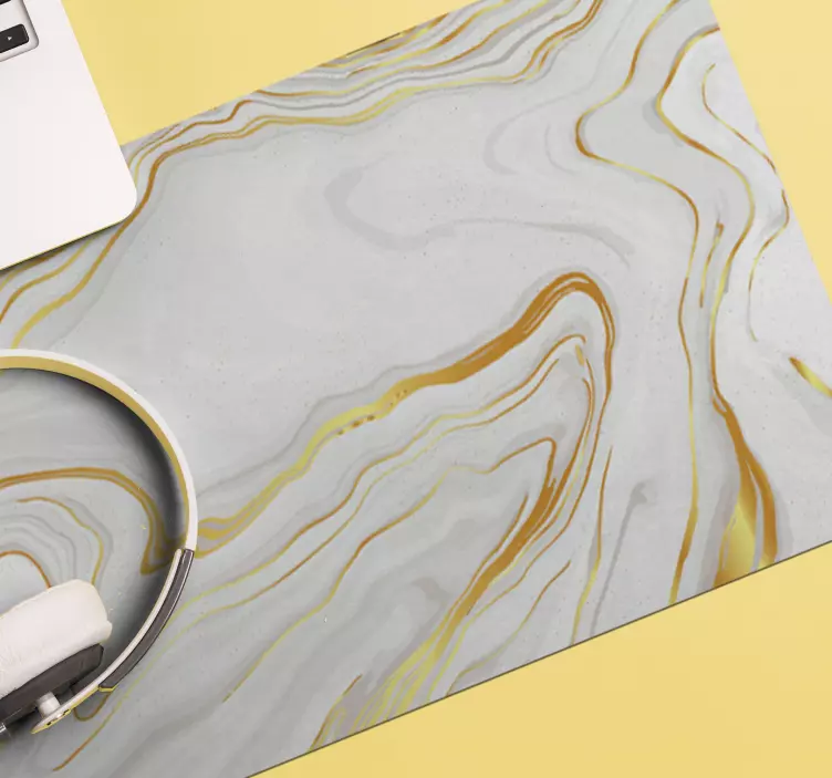 Alfombrilla ratón XXL texturas mármol dorado - TenVinilo