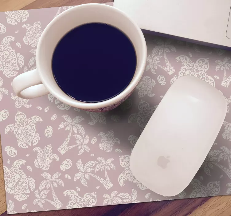 Alfombrilla ratón de  tortuga y palmeras Hawaii - TenVinilo