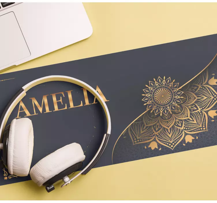 Alfombrilla de ratón XXL con nombre y mandala - TenVinilo