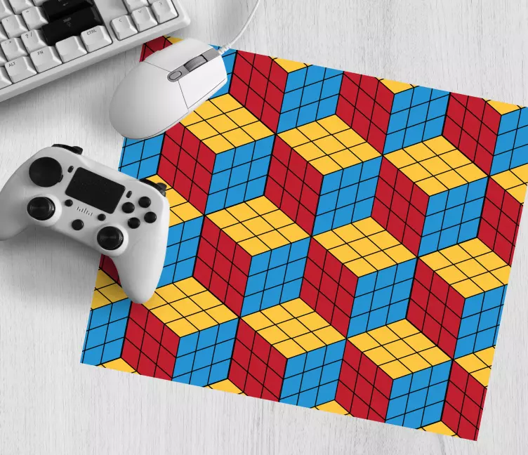 Patrón original del cubo de rubik más alfombrillas de ratón - TenVinilo