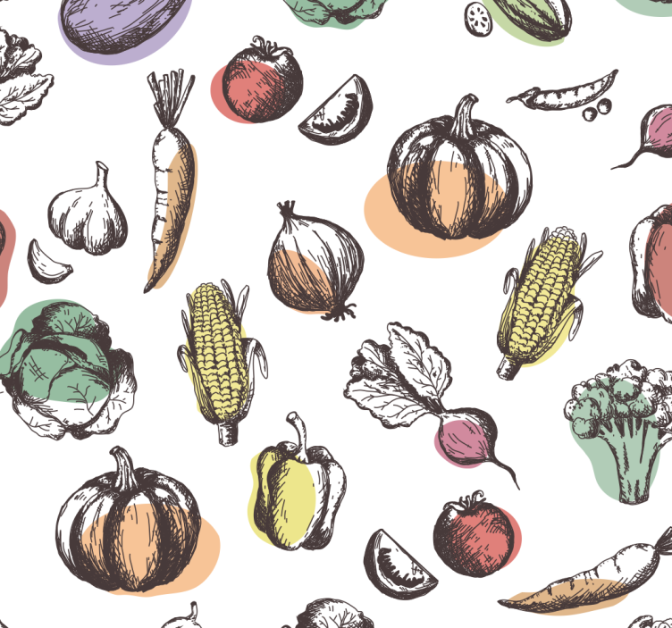 Estor enrollable cocina original patrón de ingredientes - TenVinilo