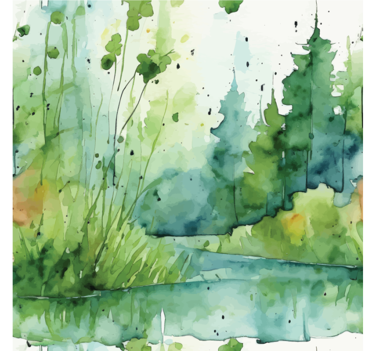 Estor enrollable baño pantano abstracto - TenVinilo