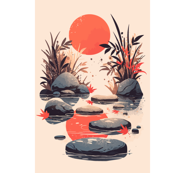 Estor enrollable baño inspiración estilo japonés - TenVinilo