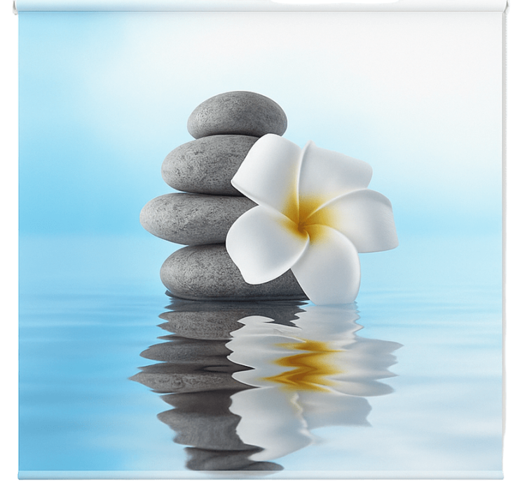 Estor enrollable baño azul translúcido zen - TenVinilo