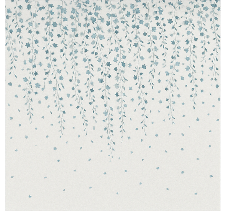 Estor enrollable baño cascada de flores azules - TenVinilo