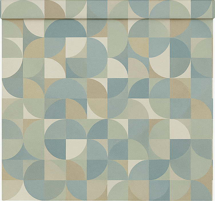 Estor enrollable moderno formas abstractas verdes - TenVinilo