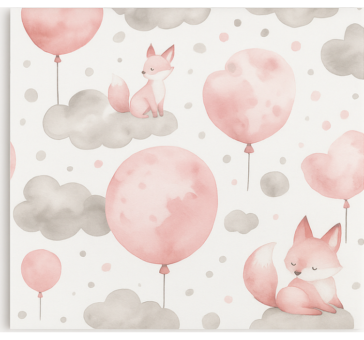 Estor enrollable infantil globos y nubes pastel - TenVinilo