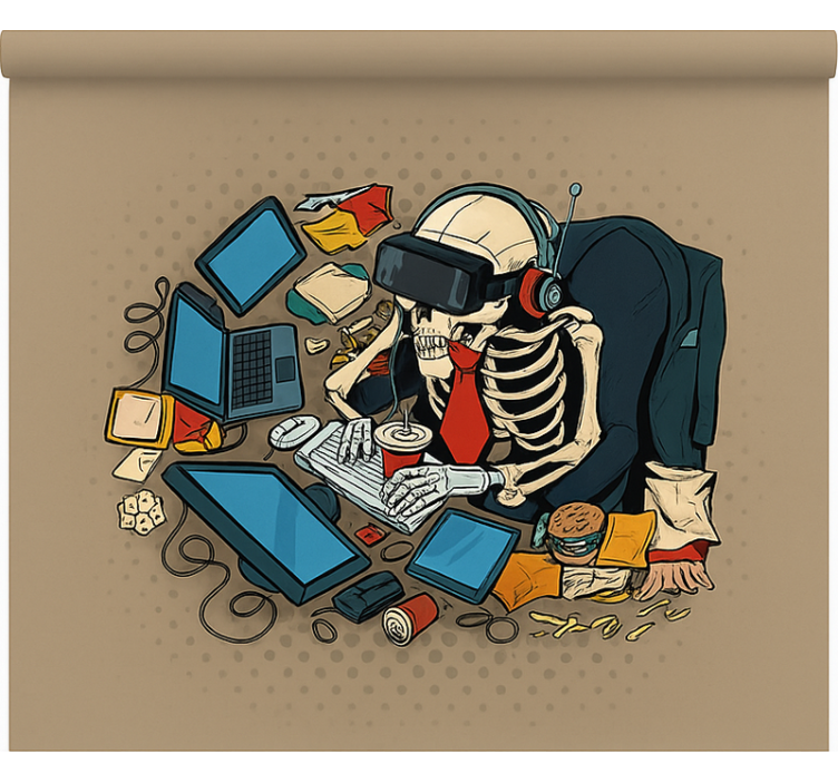 Estor enrollable gamer jugador retro esqueleto - TenVinilo