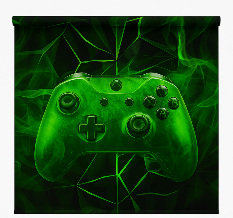 Estor enrollable gamer controlador de niebla verde neón - TenVinilo