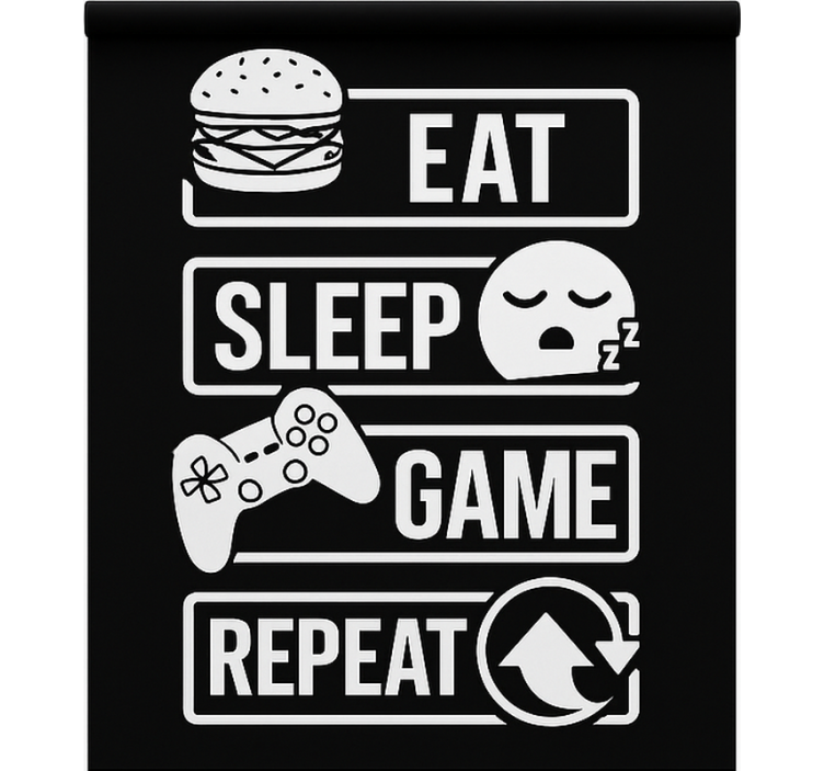 Estor enrollable gamer repetición del juego de comer y dormir - TenVinilo